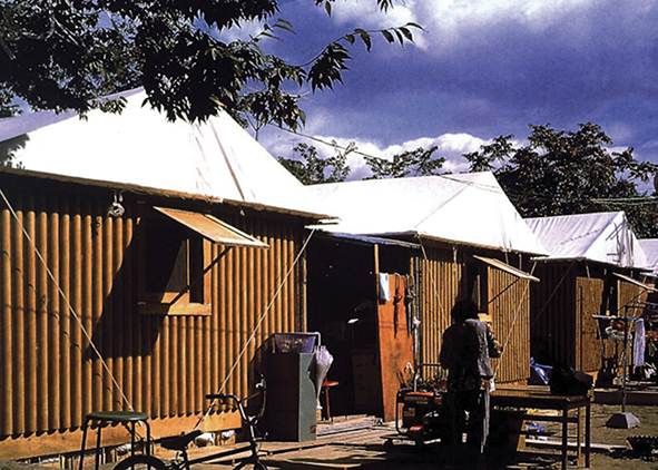 shigeru ban, Paper Long House, Kobe, 1995
