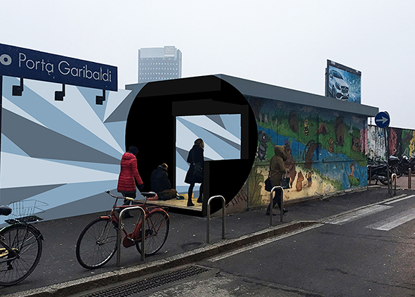 Chromatic experiments for a railway underpass, Zone 9 Milano (credit: F. Grignani)