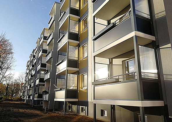 Blocks in Gersterstrasse: the retrofit intervention (credit: M. Block, 2018). agathón