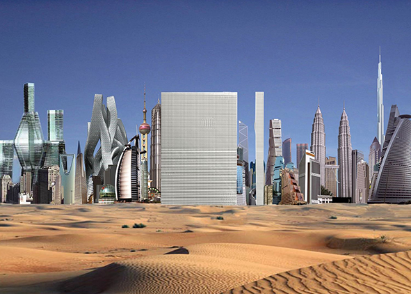 OMA, project of the mega-building Dubai Renaissance, 2006 (credit: OMA/AMO). AGATHÒN 06 | 2019