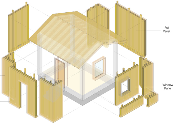 Exploded southwest view of the Test Cell model in a BIM environment (credit: University of Trento, DICAM, LAMARC, the Authors, 2021). AGATHÓN 12 | 2022