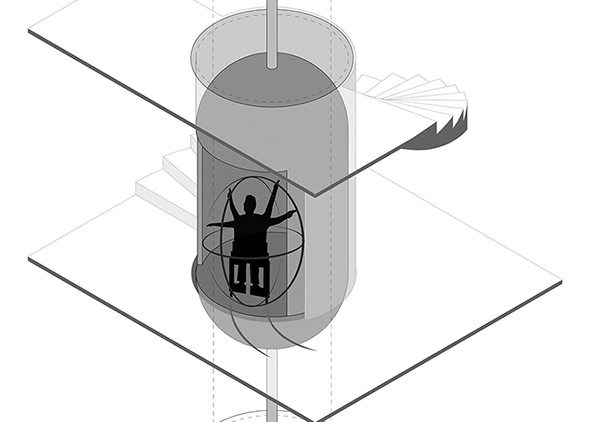 Elevator and multisensoriality (credits: L. De Stasio and E. Rieppi, 2019). AGATHÓN 14 | 2023