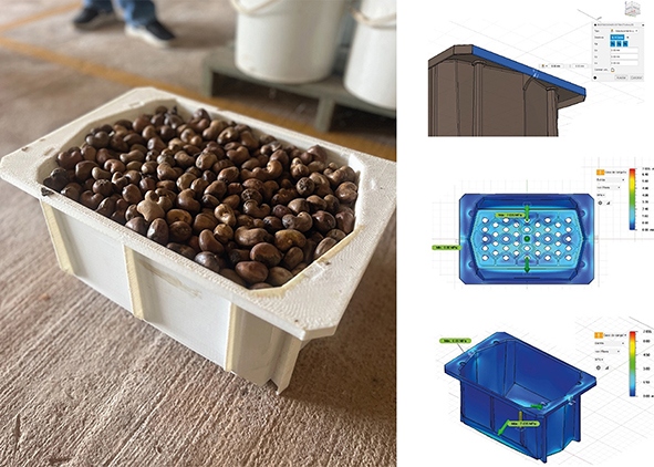 Field validation assessing transfer efficiency, spillage during pouring, and stacking stability during transport (credit: Jurui Project, 2025). AGATHÓN 19 | 2026